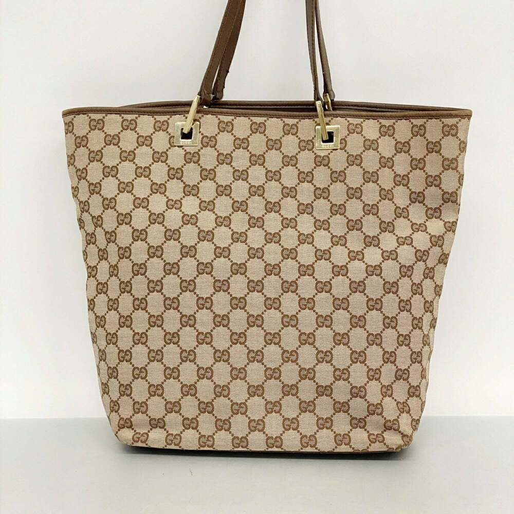 Gucci Tote Bag 002 1098 Canvas Brown Champagne Women's - Picture 10 of 10